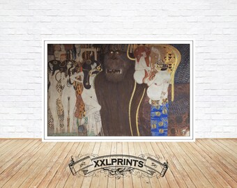 Impresión del friso de Gustav Klimt y Beethoven: Poderes hostiles (reproducción artística)