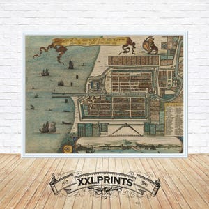 Oude kaart van Batavia, Nederlands-Indië, 1669, oude kaart van Jakarta, fijne reproductie, vintage decor, kunstafdruk