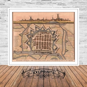 Carte ancienne d'Utrecht, 1740, ancienne carte néerlandaise, belle reproduction, grande carte, impression d'art, décor antique, impression de carte surdimensionnée