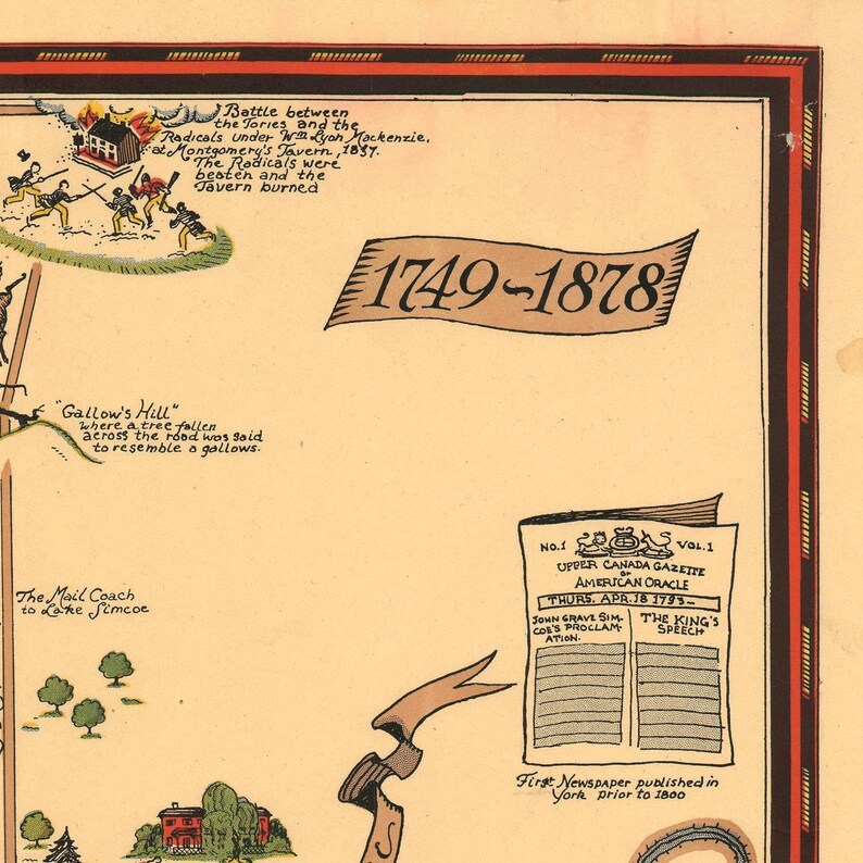 detail of the map from the top right corner