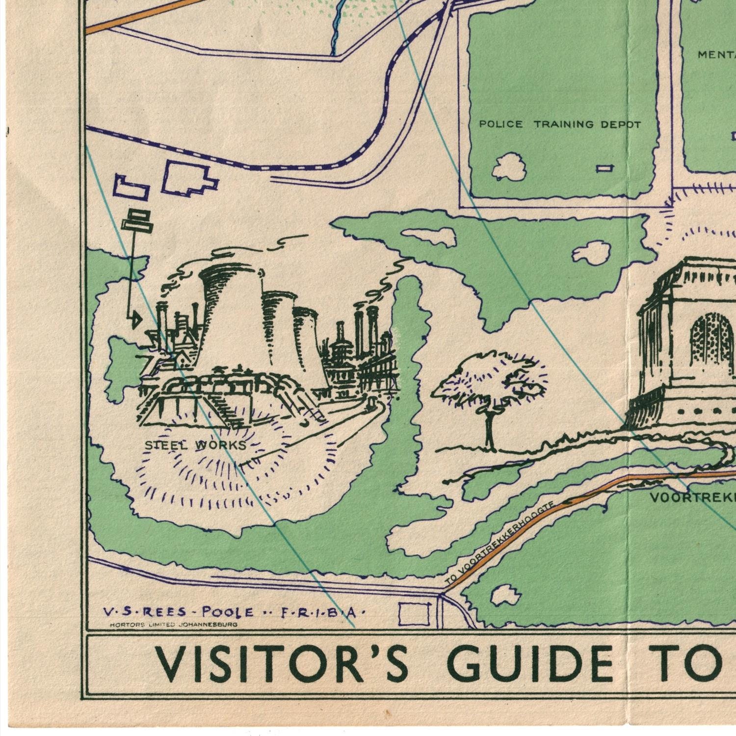 Old map of Pretoria 19th century visitor's guide | Etsy