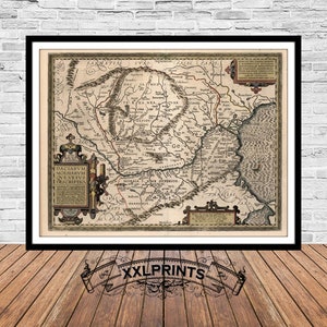 1595 Dacia and Moesia Map: Rare Old Romania Fine Art Print