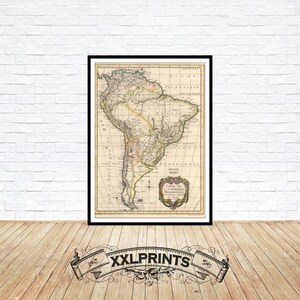 Mapa antigo da América do Sul, 1780, mapa raro, reprodução fina, mapa grande, impressão de belas artes, impressão de mapa em tamanho grande