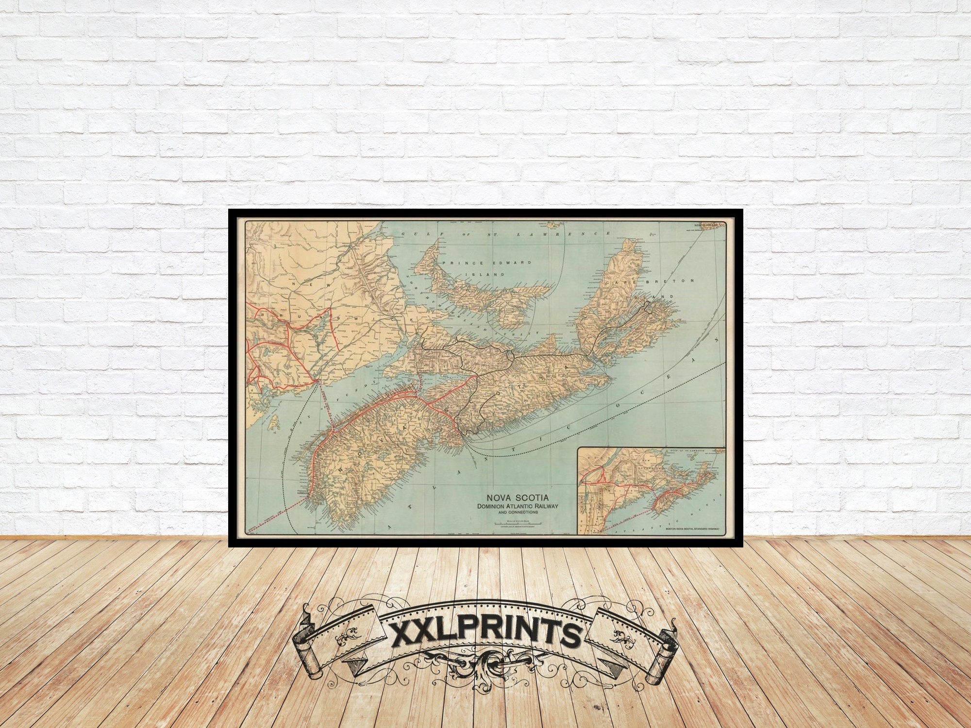 Dominion Atlantic Railway Map Old Map Of Nova Scotia 1918 Dominion Atlantic Railway Fine | Etsy Ireland