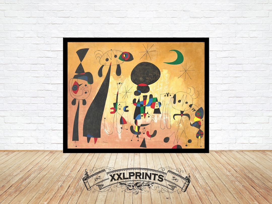 ジョアン・ミロ、女性、月、星、1949年、精密複製、美術印刷 - Etsy 日本