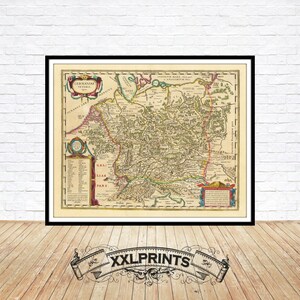 Germany Map Print: 1640 Rare Ancient Map Reproduction