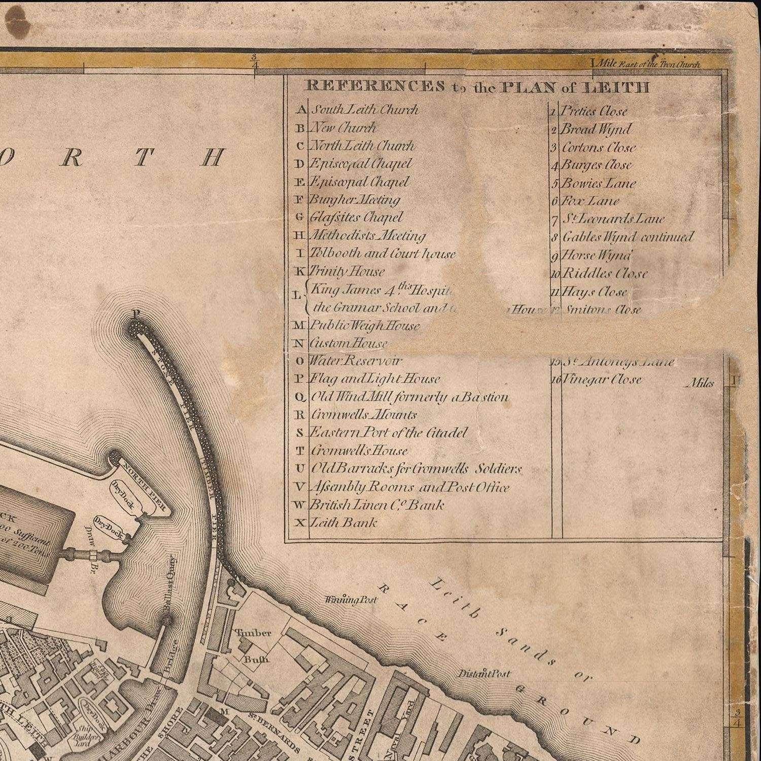 Old Map of Edinburgh and Leith Scotland 1804 Very Rare Etsy