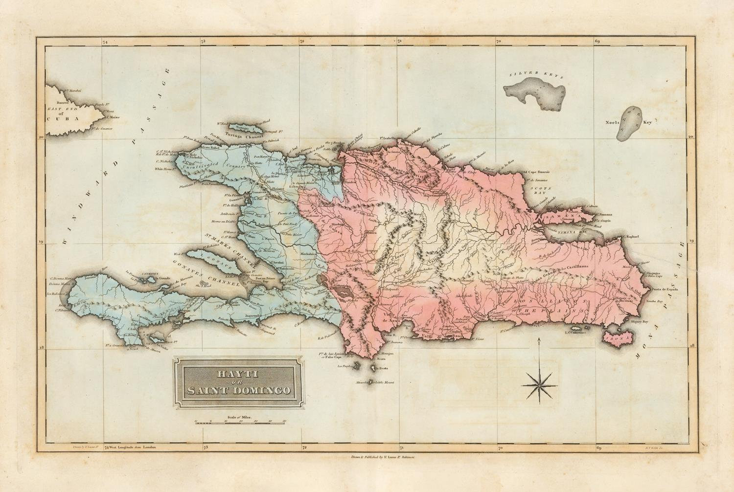 Old Map of Haiti Dominican Republic Hispaniola 1822 Rare Etsy Canada