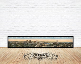 Tampa Florida Panoramic Print: 1915 Vintage Fine Art Reproduction