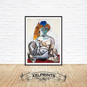 Pablo Picasso, Naked woman with a turkish cap, 1955, fine reproduction, fine art print, oversize print