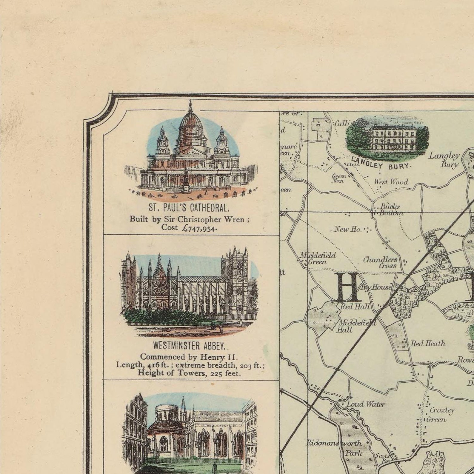 Antique Map of London 1880 Pictorial Map Fine Reproduction - Etsy