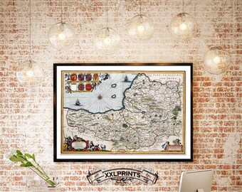 Somerset Antique Map Print: 1646 United Kingdom Fine Art Reproduction
