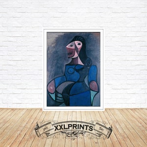 Picasso Woman in Blue Print: Fine Art Reproduction