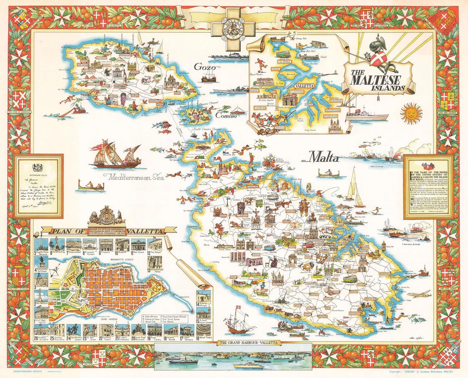 Pictorial Map of Malta Gozo and Comino 19th Century Fine - Etsy