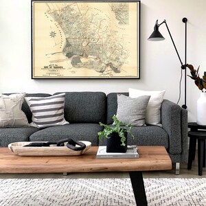Old city plan of Oakland, Berkeley, 1889, fine reproduction, large map, fine art print, oversize map print
