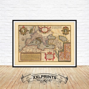 Ancient Roman Empire Map Print: 1608 Fine Art Reproduction