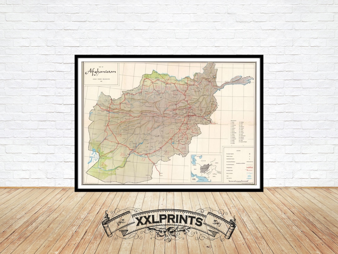 Afghanistan Map Print: 1965 Vintage Fine Art Reproduction - Etsy