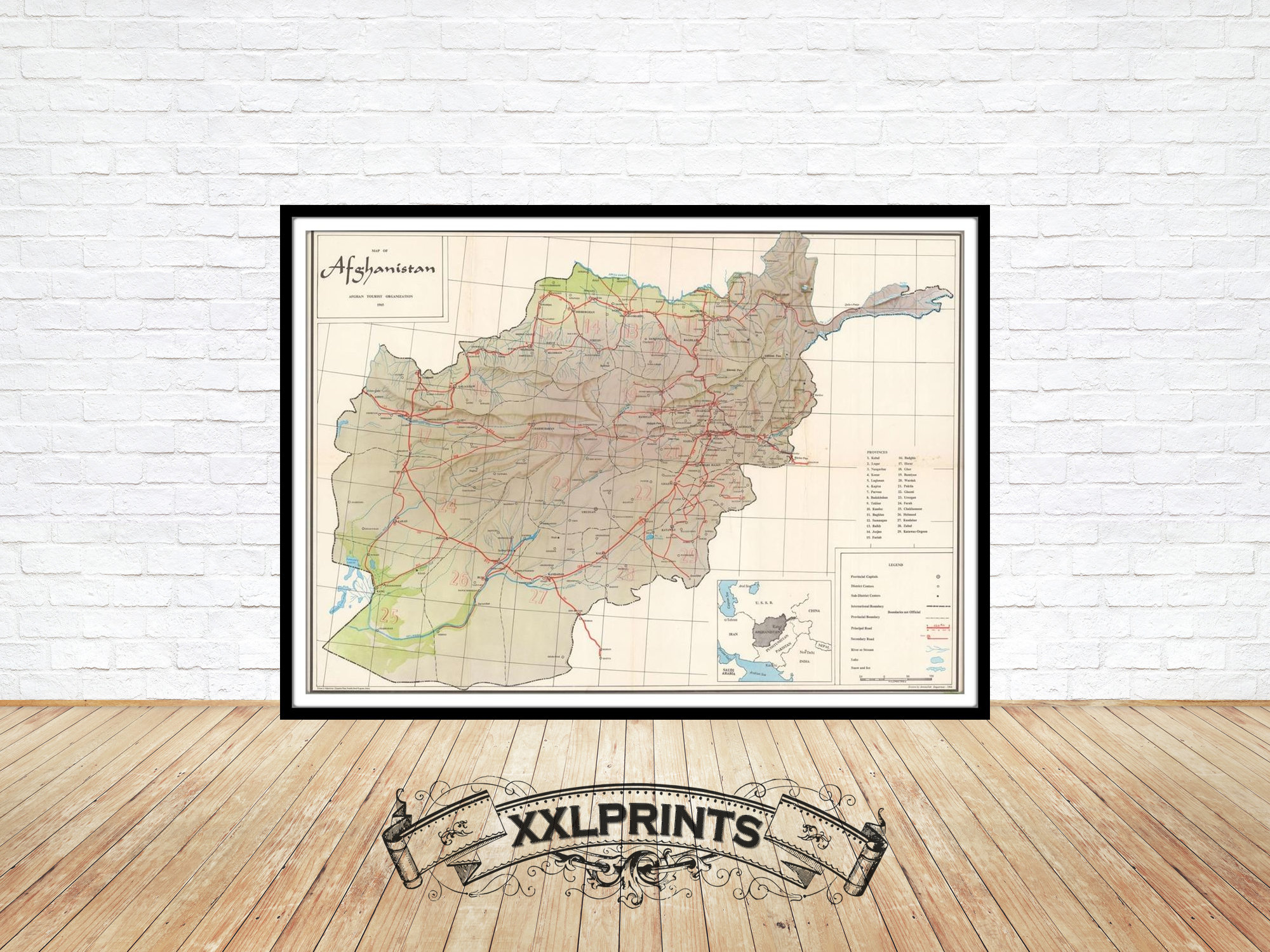 Afghanistan Map Print: 1965 Vintage Fine Art Reproduction - Etsy
