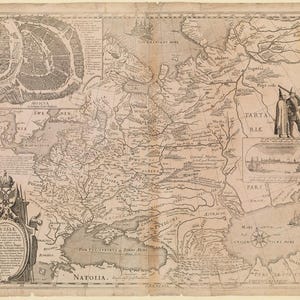1613 Ancient map of Russia, Digital Antique,Vintage Map,Scrapbook Papers with Old Textures,Instant Download