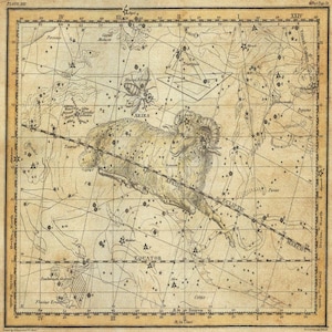 1820 Widder Sternbild, Astrologie Karte, digitale antike, Vintage Karte, Scrapbook Papiere mit alten Texturen, sofort Download