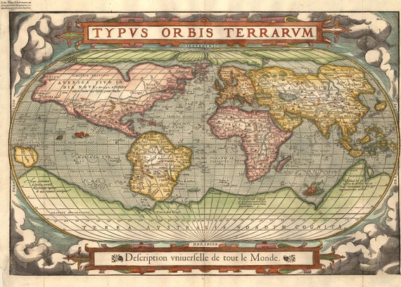 Ancient World Map Print 1575: Typus Orbis Terrarum Fine Art - Etsy