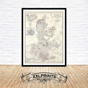 Antique Map of Denmark & Hanover, 1860: Fine Art Giclée Print