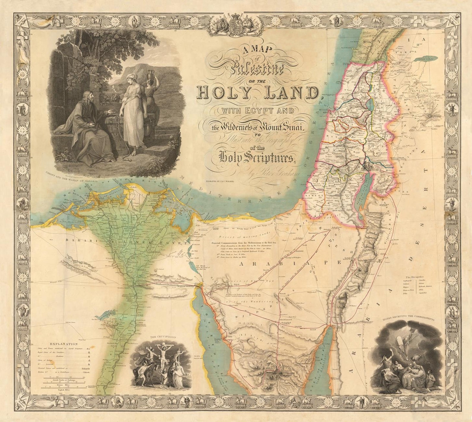 Old Map of Palestine the Holy Land Egypt 1836 Very Rare - Etsy