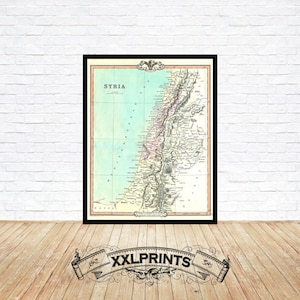 Old map of Syria, 1850, Cruchley&#39;s maps, fine reproduction, fine art print, antique decor