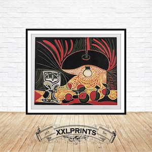 Pablo Picasso, Still life with glass under the lamp, 1962, fine reproduction, fine art print, oversize print