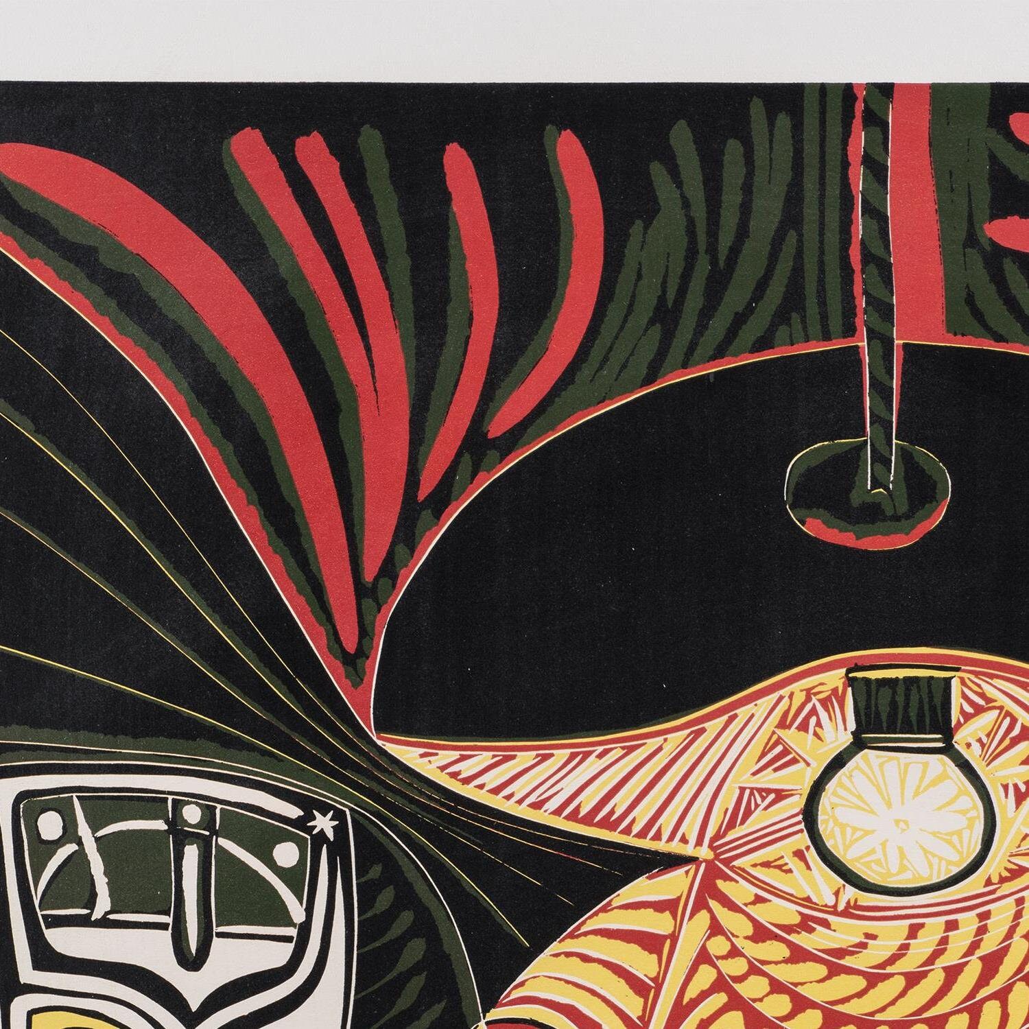 ピカソの静物画「ランプの下のガラス」1962年ジクレー版画複製