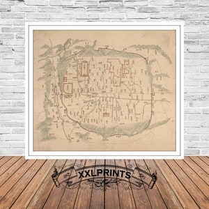 Antique map of Seoul, Korea, 1800, extremely rare map, city plan,fine reproduction,large map,fine art print,antique decor,oversize map print