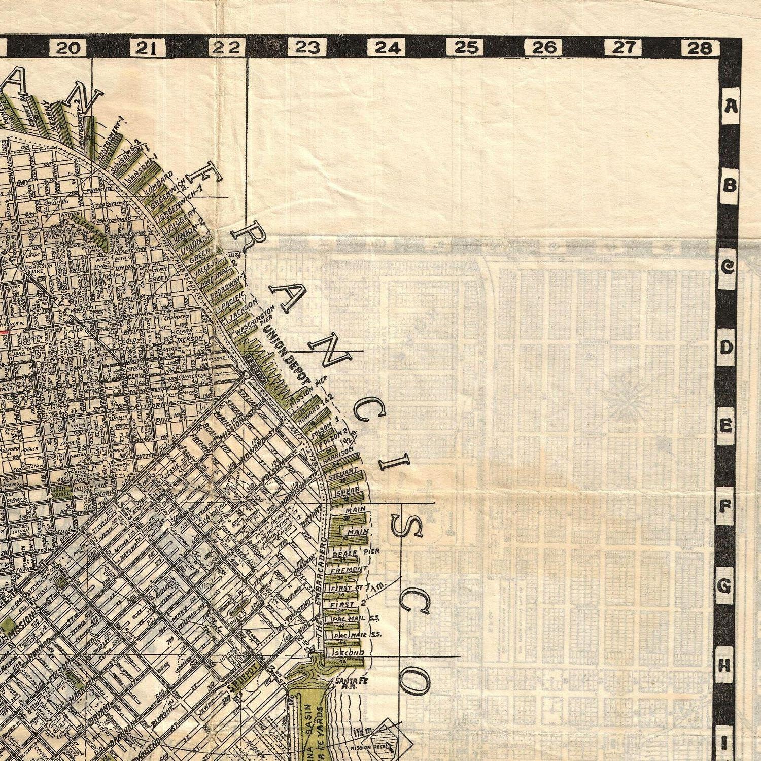 Old map of San Francisco California 1932 antique map,rare map,fine reproduction,large map,fine art print,antique decor,oversize map print