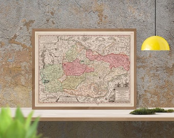 Antique Transylvania Map Print, 1720: Fine Art Reproduction