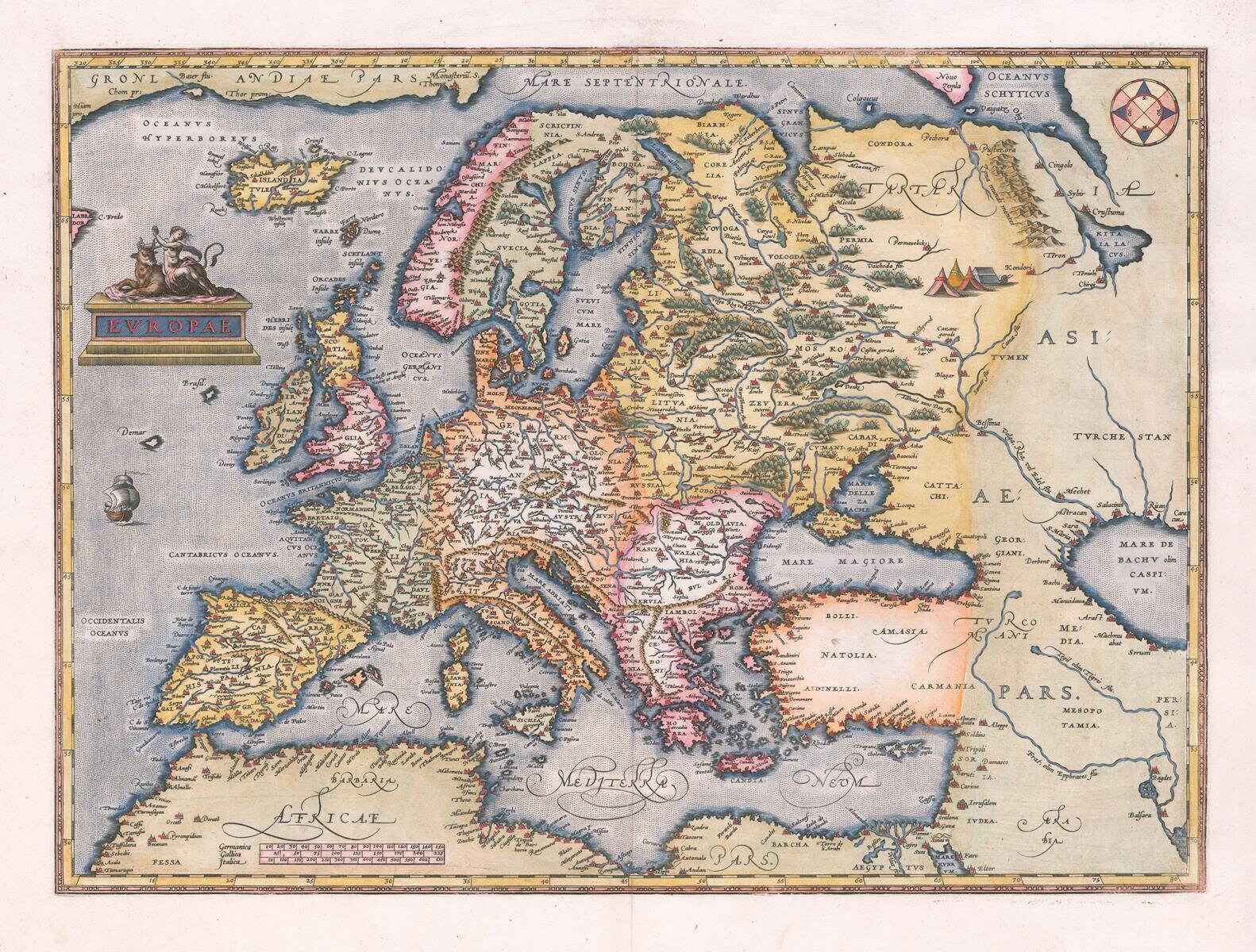 1584 Map of Europe: Rare Fine Art Giclée Print - Etsy