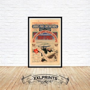 Vintage Orient Express poster, 1888, alternative route, Paris-Bucharest, fine reproduction, fine art print, oversize print