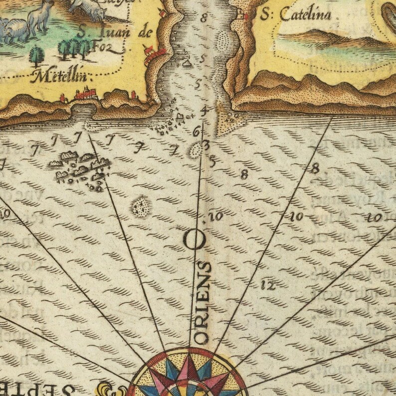 detail of the map from the centre