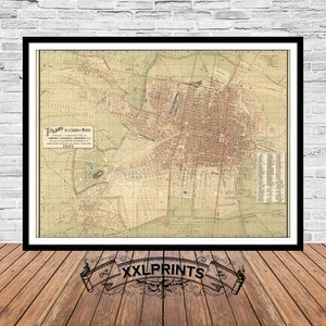 Ciudad De Mexico Map Print: 1907 Antique City Plan