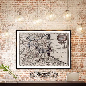 Mapa antigo de Bolonha, 1626, mapa italiano antigo, reprodução fina, decoração vintage, impressão de belas artes
