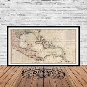Antique Gulf of Mexico Map Print: 1740 Fine Art Reproduction