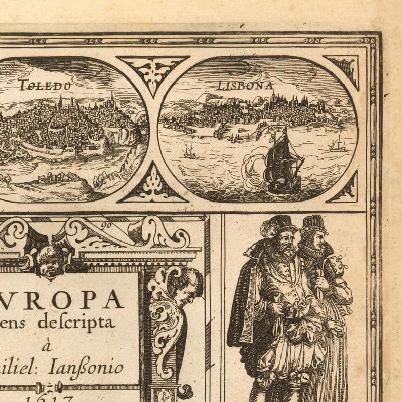 1617 Map of Europe: Rare Ancient Fine Art Print - Etsy