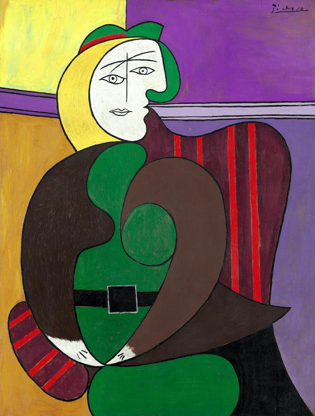 パブロ・ピカソ、赤い肘掛け椅子、1931年、精密複製、美術印刷 - Etsy 日本