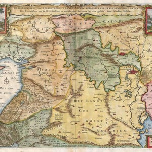 1657 Antike Landkarte des Heiligen Landes, digitale Karte, antike Landkarte, alte Landkarte, Scrapbook-Papiere mit alten Texturen, Sofort-Download