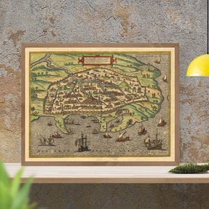 Antique map of Alexandria, 1320, old map, very rare map, fine reproduction, antique decor, fine art print, large map print