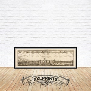 Vue ancienne de Marrakech, Maroc, 1649, rare, belle reproduction, grande carte, impression d'art, impression de carte surdimensionnée