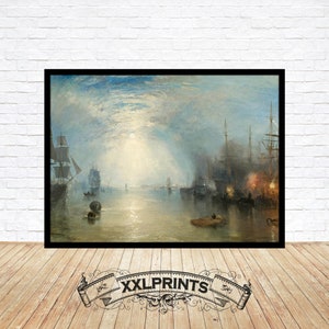 Joseph Mallord William Turner, Keelmen heaving in coals by moonlight, 1835, fine reproduction, fine art print, oversize print