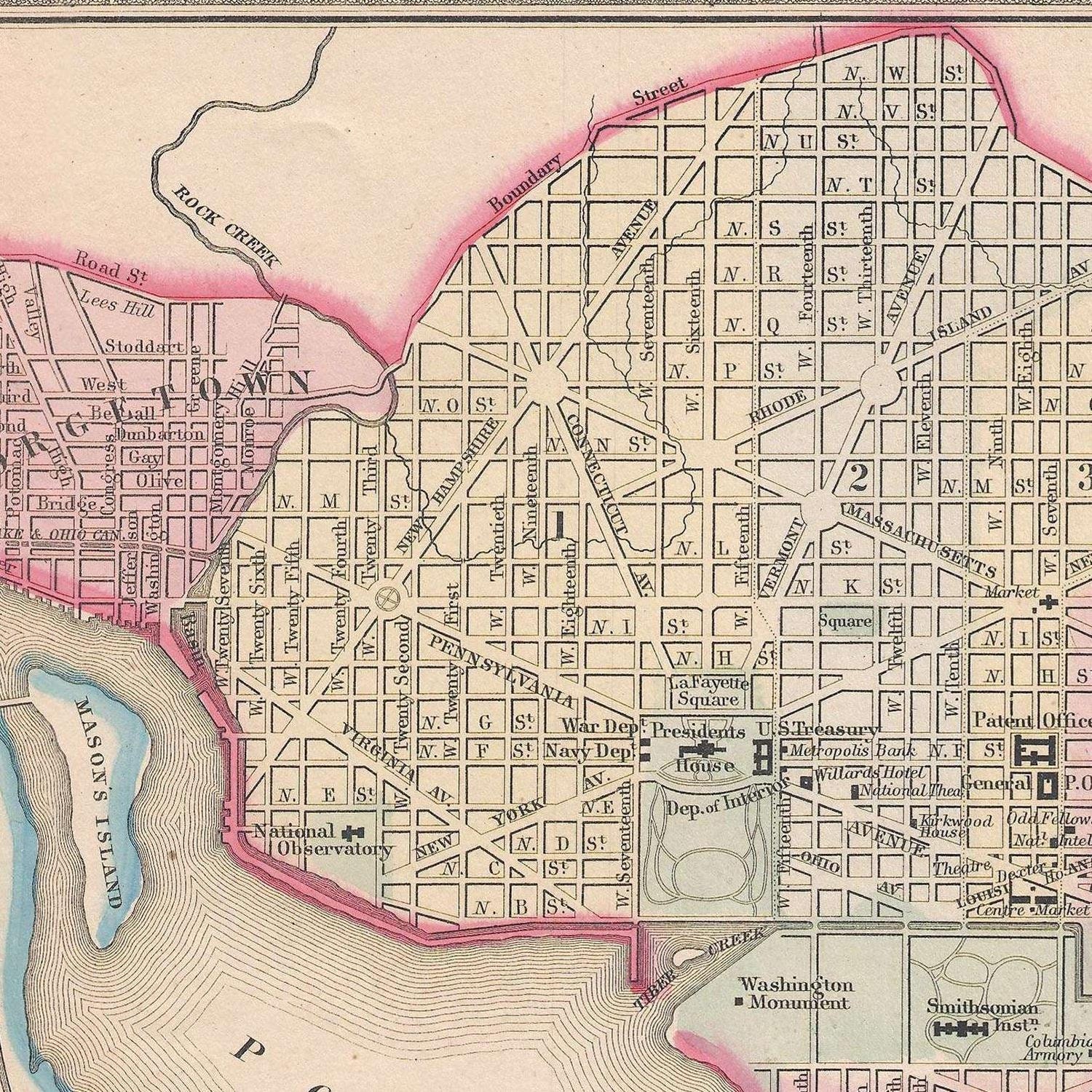 Old Map of Washington D.C 1864 Antique Map Fine  Etsy