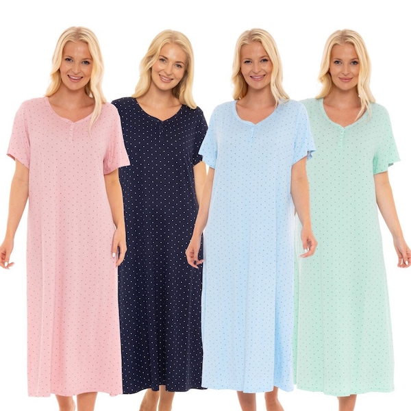 Ladies Suzy & Me Luxury Soft Touch Jersey Plus Size Long Nightdress