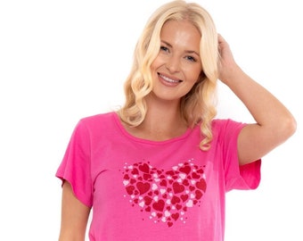 Suzy & Me Pink Heart 100% Cotton Crop Pyjamas