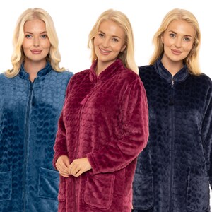 Ladies short zip up top dressing gowns