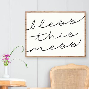 Bless This Mess, Modern Farmhouse, , , Cuttable, SVG, Vinyl, Digital File, DXF, Print, Cut File, Silhouette Cameo image 1